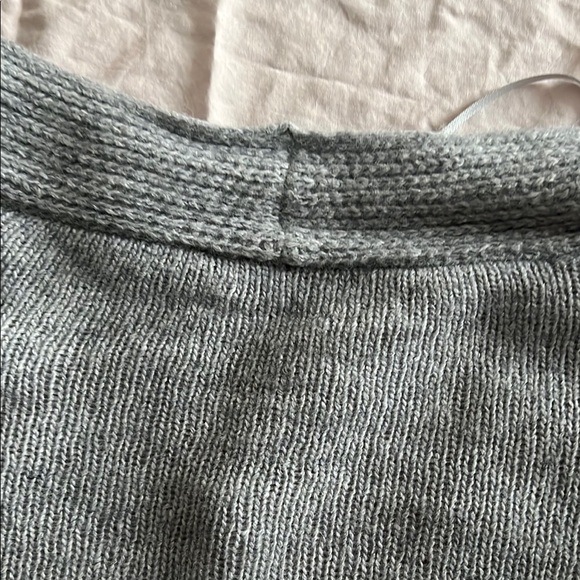 Gray Ribbed Knit Cardigan Sweater - Picture 9 of 9